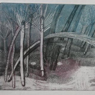 V lese, akvatinta, s. jehla, 32,x34