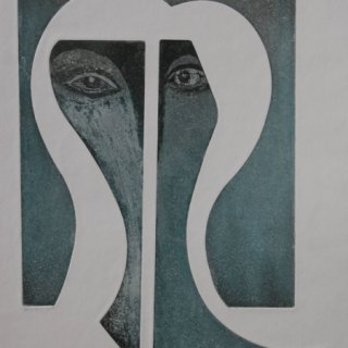 Moderní žena, akvatinta, 34x41 cm